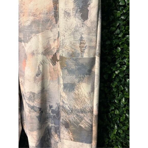 Calme Pants Women Medium Watercolor Split Leg Flare Legging Yoga - Picture 3 of 5